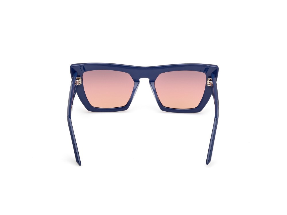 Sunglasses GCDS GD0065 (90K) color blu lucido shape cat eye lenses roviex sfumato