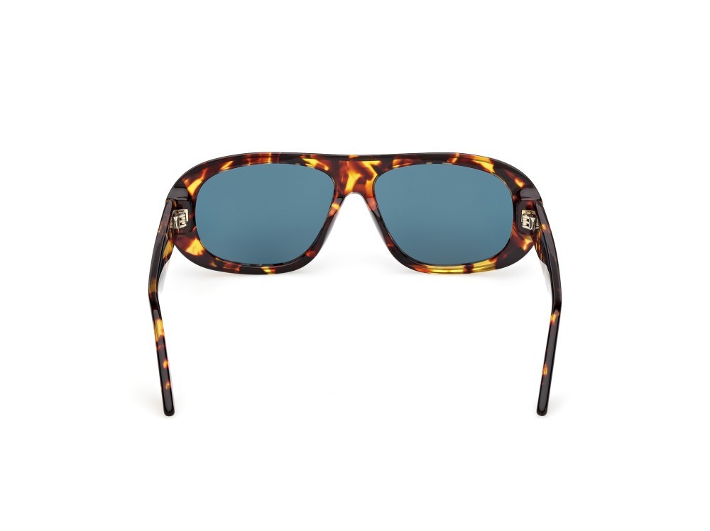 Sunglasses GCDS Giuliano GD0067 (52N) color avana scura shape navigator lenses verde