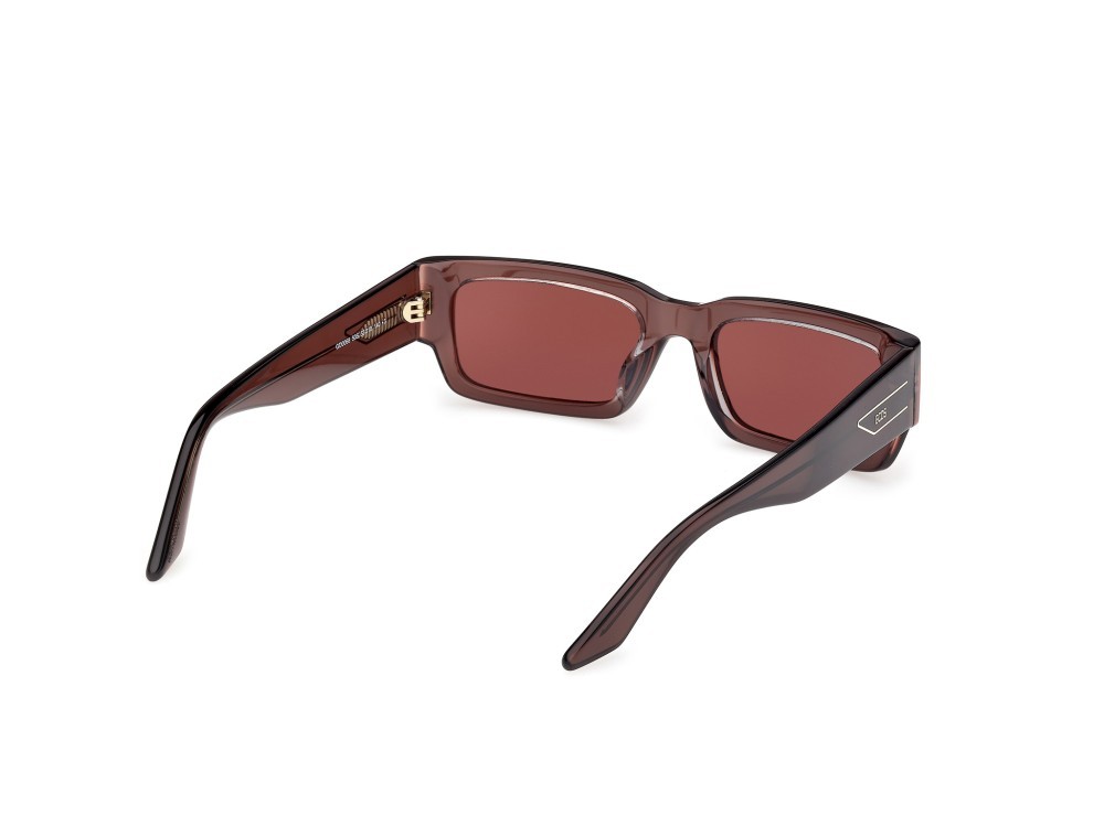 Occhiali da sole GCDS GD0068 (50S) colore marrone scuro lucido forma rettangolare lenti bordeaux