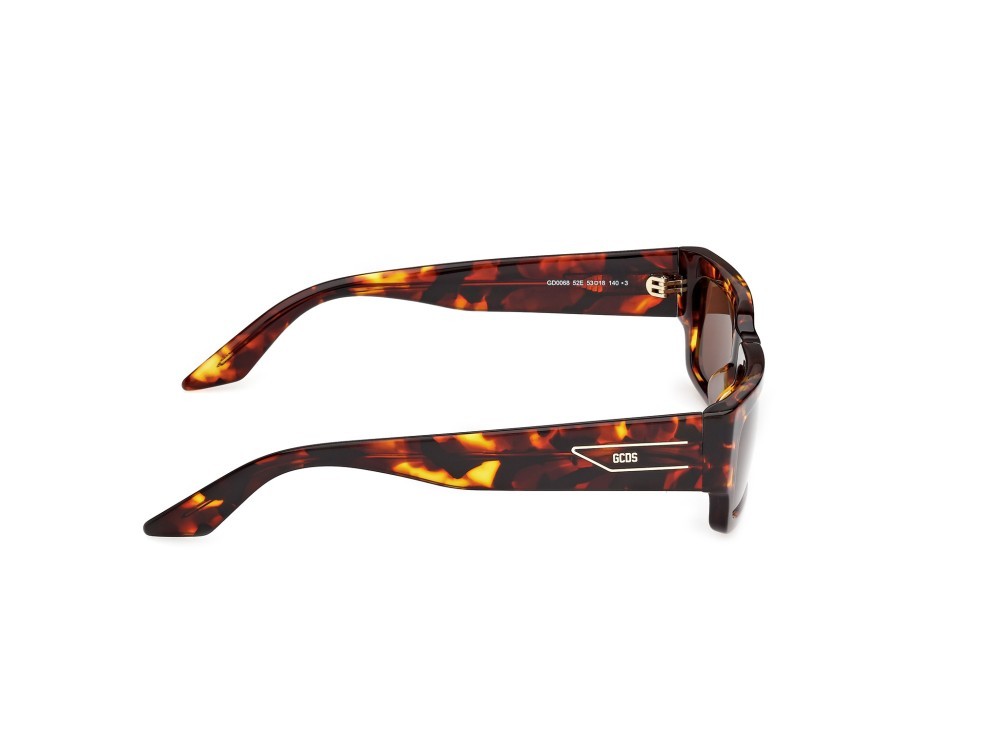 Occhiali da sole GCDS GD0068 (52E) colore avana scura forma rettangolare lenti marrone