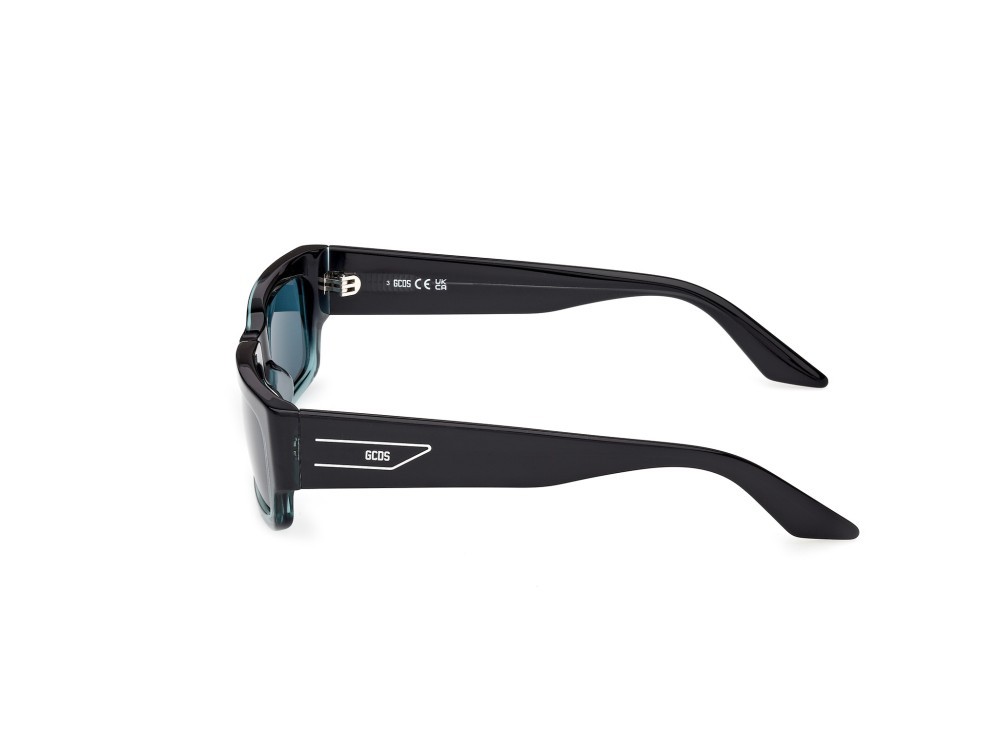 Sunglasses GCDS GD0068 (89N) color turchese /sfumato / grigio lucido shape rectangle lenses verde