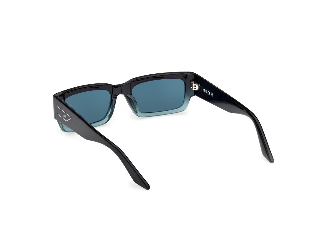 Sunglasses GCDS GD0068 (89N) color turchese /sfumato / grigio lucido shape rectangle lenses verde