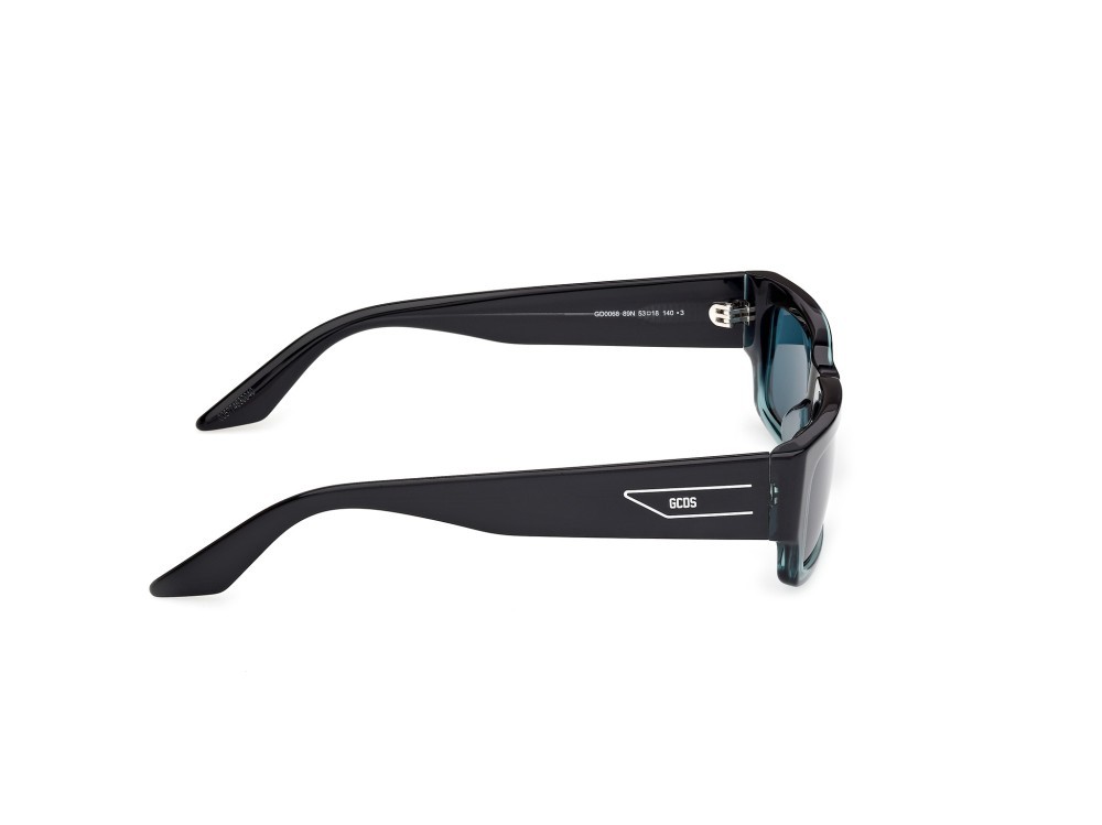 Sunglasses GCDS GD0068 (89N) color turchese /sfumato / grigio lucido shape rectangle lenses verde