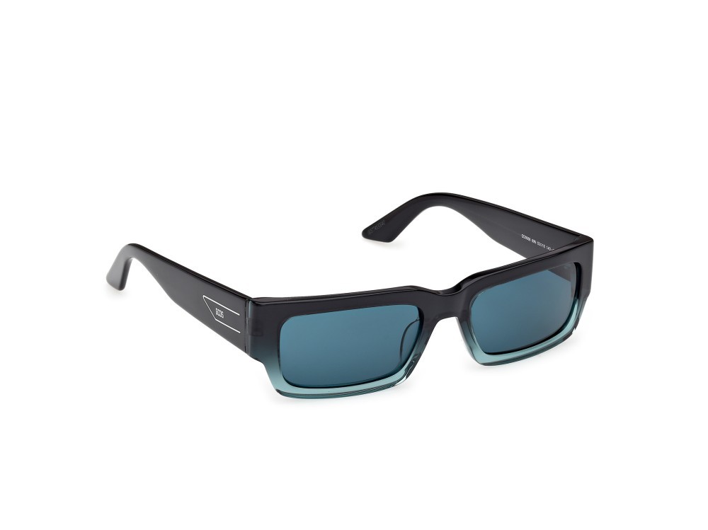 Sunglasses GCDS GD0068 (89N) color turchese /sfumato / grigio lucido shape rectangle lenses verde