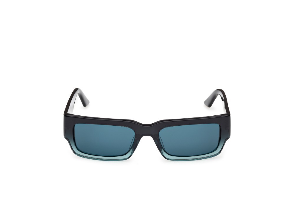 Sunglasses GCDS GD0068 (89N) color turchese /sfumato / grigio lucido shape rectangle lenses verde