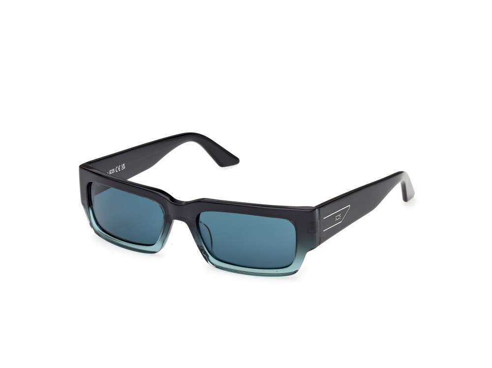 Sunglasses GCDS GD0068 (89N) color turchese /sfumato / grigio lucido shape rectangle lenses verde