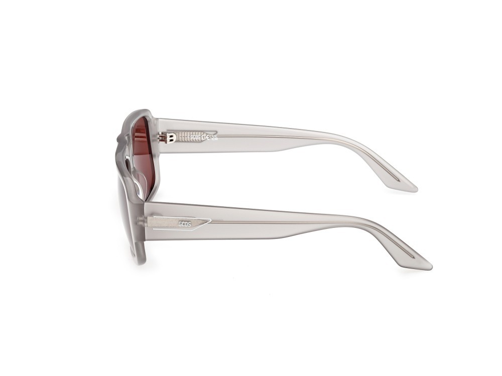 Sunglasses GCDS GD0069 (20S) color grigio lucido shape navigator lenses bordeaux