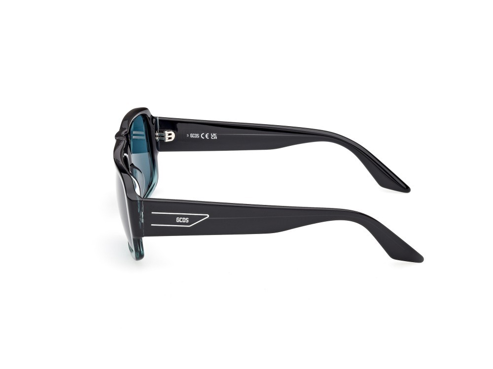 Sunglasses GCDS GD0069 (89N) color turchese /sfumato / grigio lucido shape navigator lenses verde