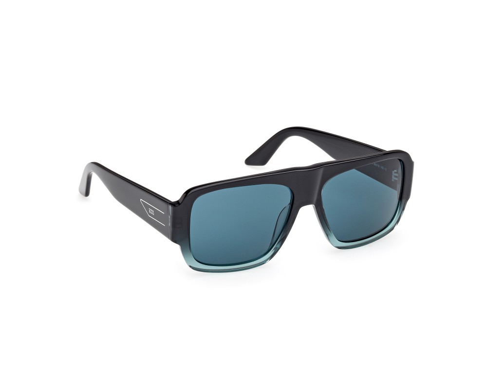 Sunglasses GCDS GD0069 (89N) color turchese /sfumato / grigio lucido shape navigator lenses verde