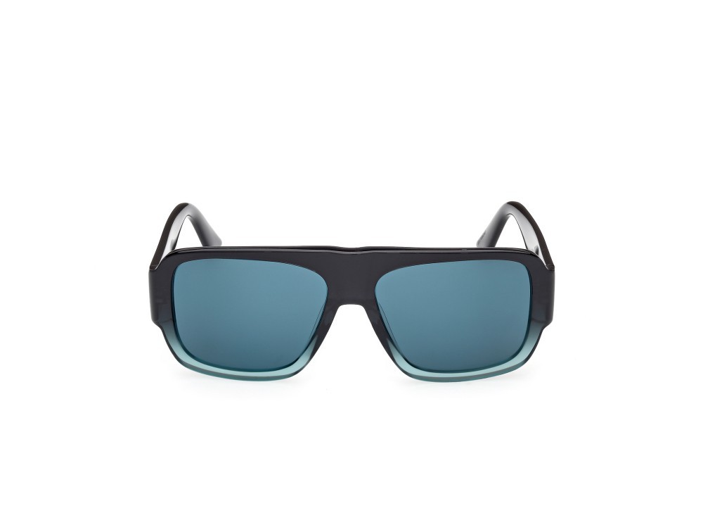 Sunglasses GCDS GD0069 (89N) color turchese /sfumato / grigio lucido shape navigator lenses verde