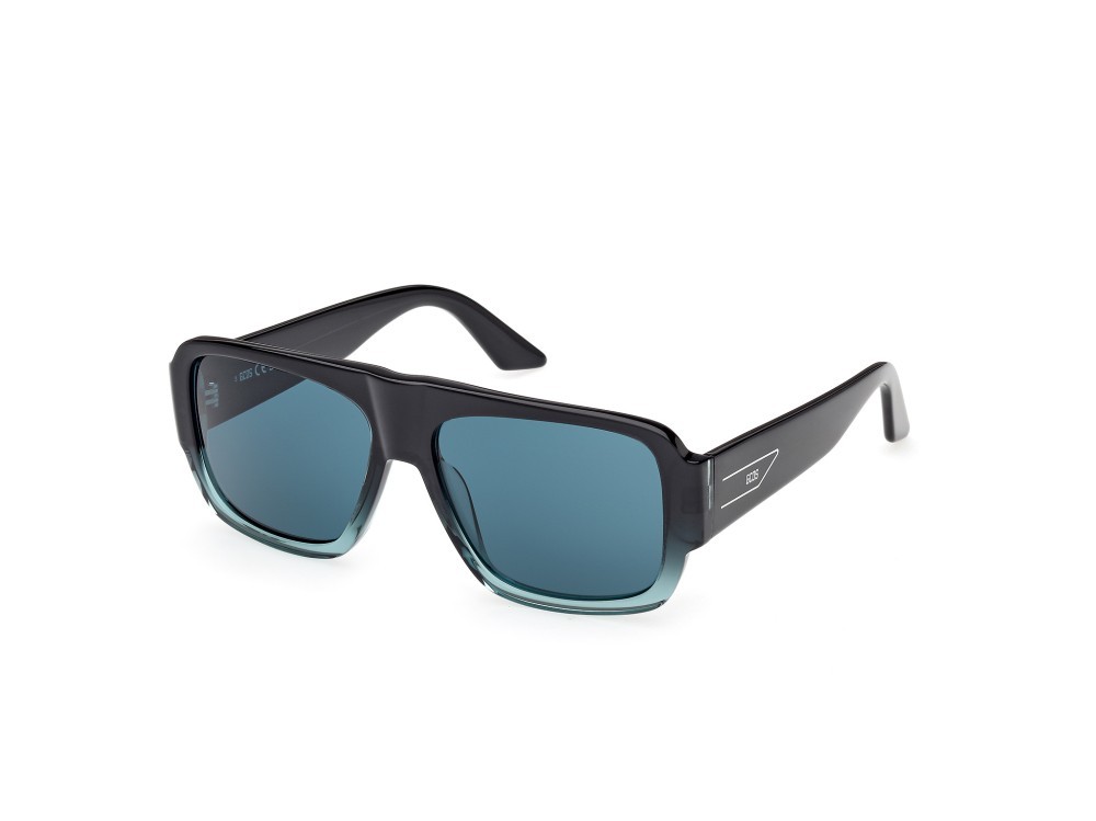 Sunglasses GCDS GD0069 (89N) color turchese /sfumato / grigio lucido shape navigator lenses verde