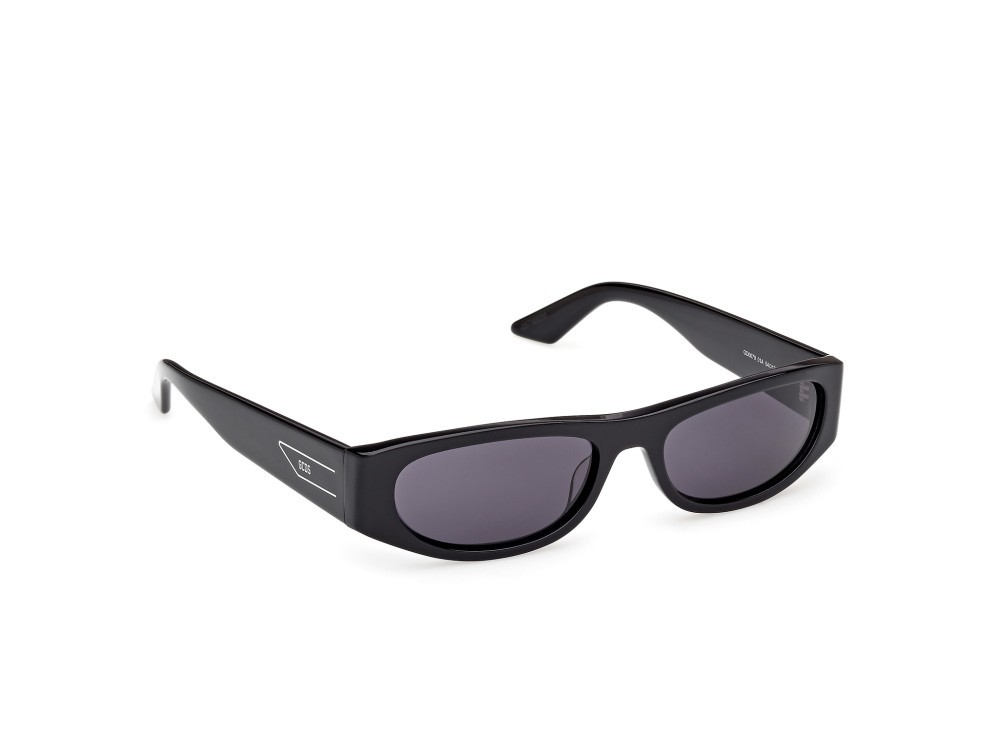 Sunglasses GCDS GD0070 (01A) color nero lucido shape oval lenses fumo 