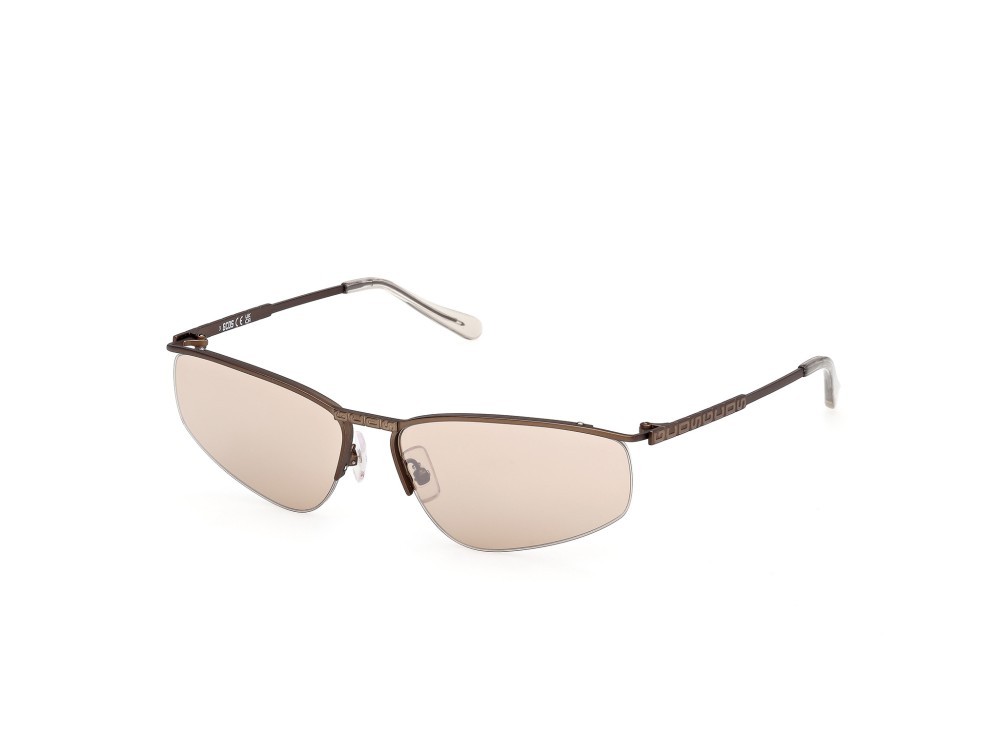Sonnenbrillen GCDS GD0071 (35G) farbe bronzo chiaro opaco form geometrisch gläser marrone specchiato