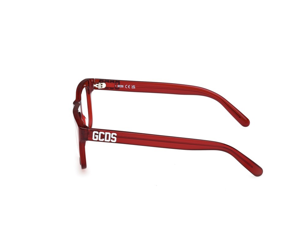 Eyeglasses GCDS GD5043 (066) color rosso scuro lucido shape rectangle 