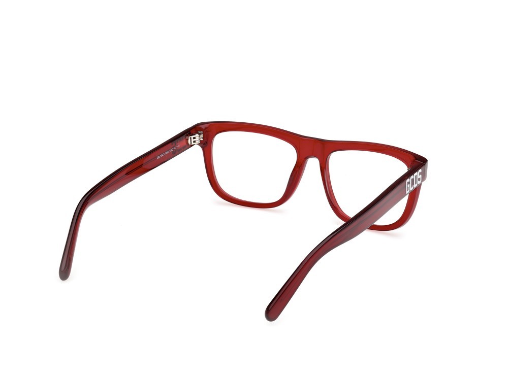 Eyeglasses GCDS GD5043 (066) color rosso scuro lucido shape rectangle 