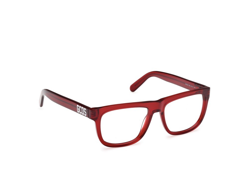 Eyeglasses GCDS GD5043 (066) color rosso scuro lucido shape rectangle 