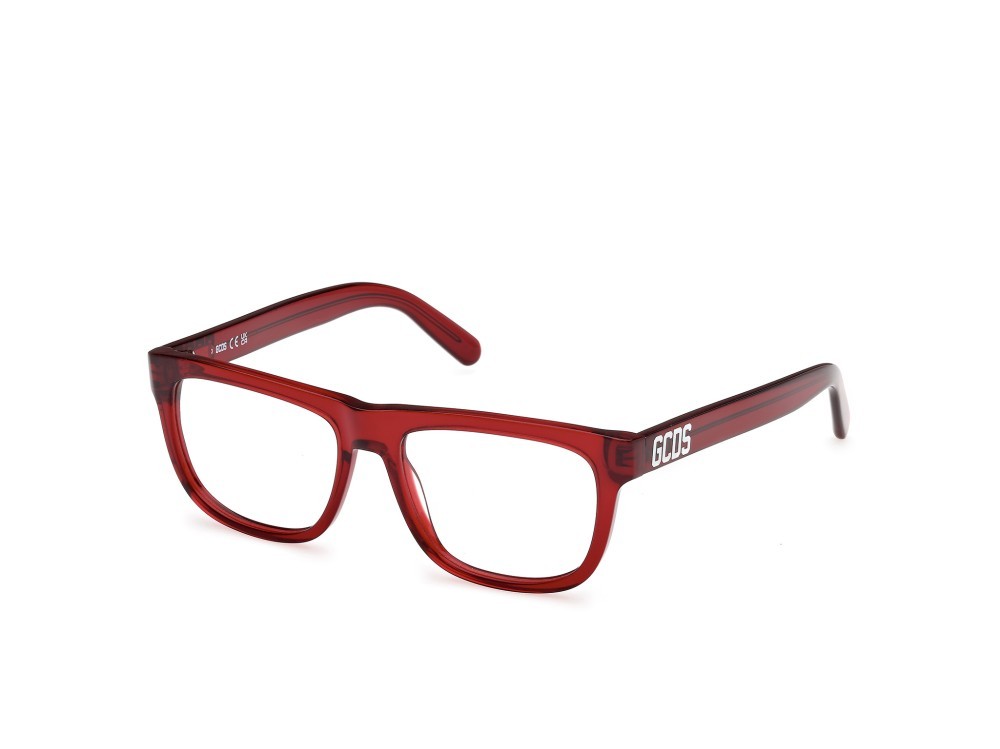 Eyeglasses GCDS GD5043 (066) color rosso scuro lucido shape rectangle 