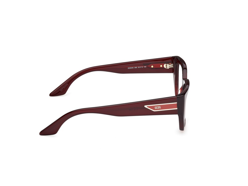 Eyeglasses GCDS GD5046 (069) color bordeaux lucido shape cat eye 