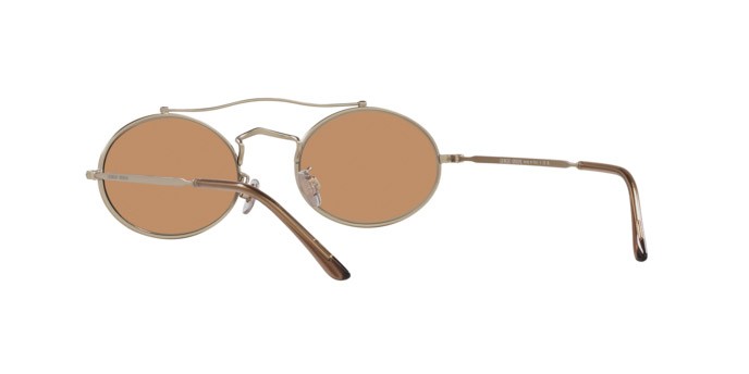 Occhiali da sole Giorgio Armani AR 115SM (300253) colore oro pallido opaco forma ovale lenti marrone
