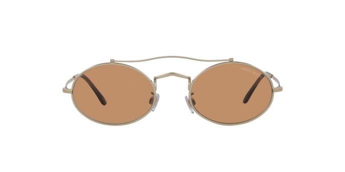 Occhiali da sole Giorgio Armani AR 115SM (300253) colore oro pallido opaco forma ovale lenti marrone