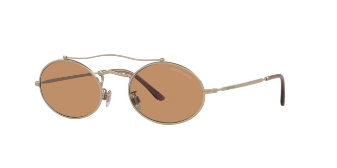 Occhiali da sole Giorgio Armani AR 115SM (300253) colore oro pallido opaco forma ovale lenti marrone