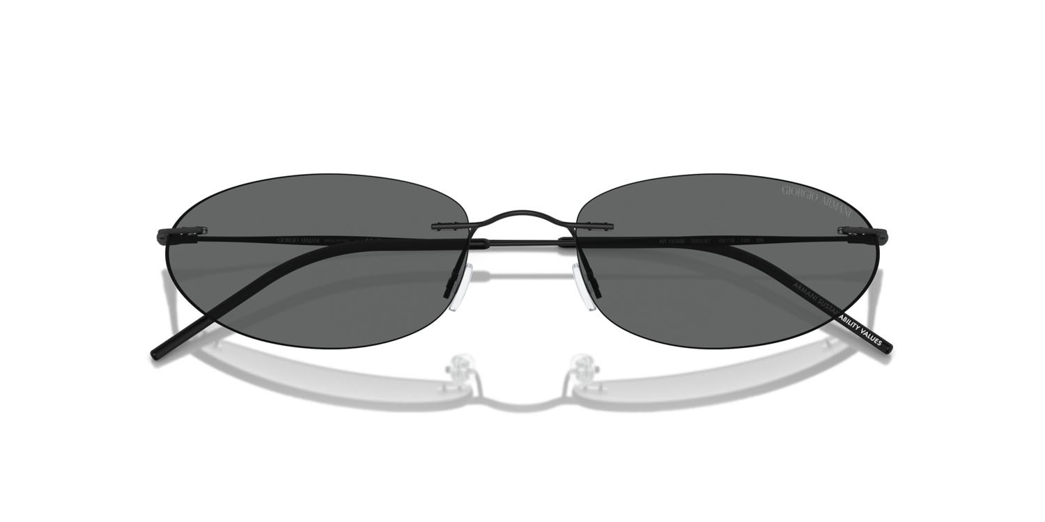 Sunglasses Giorgio Armani AR 1508M (300187) color nero opaco shape oval lenses grigio scuro