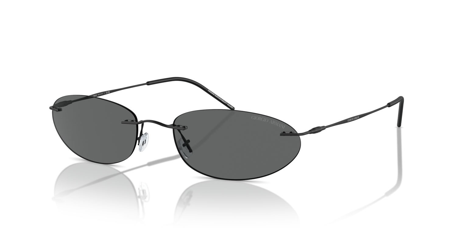Sunglasses Giorgio Armani AR 1508M (300187) color nero opaco shape oval lenses grigio scuro