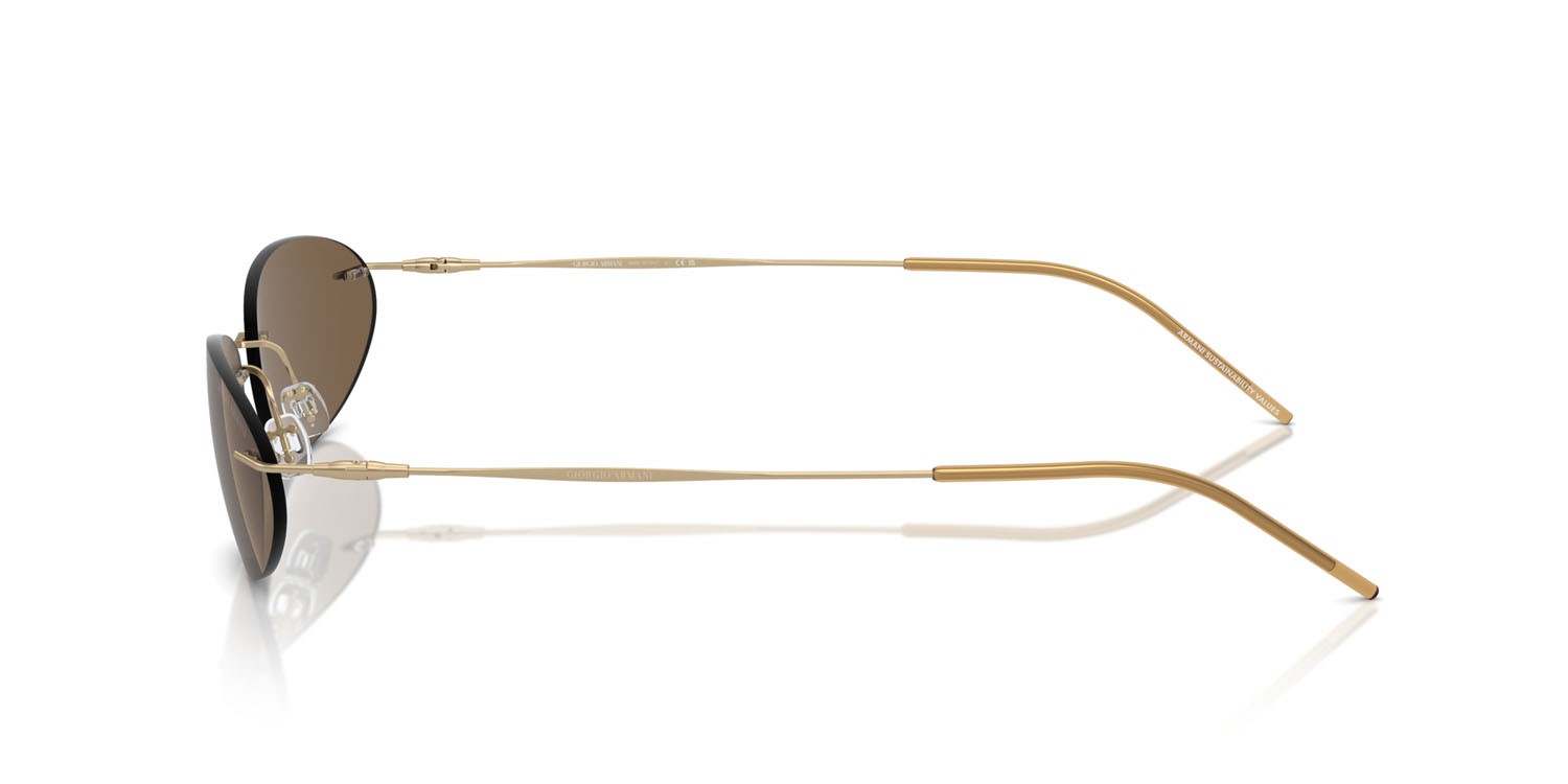 Sunglasses Giorgio Armani AR 1508M (300273) color oro pallido opaco shape oval lenses marrone scuro