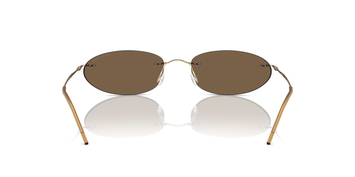 Sunglasses Giorgio Armani AR 1508M (300273) color oro pallido opaco shape oval lenses marrone scuro