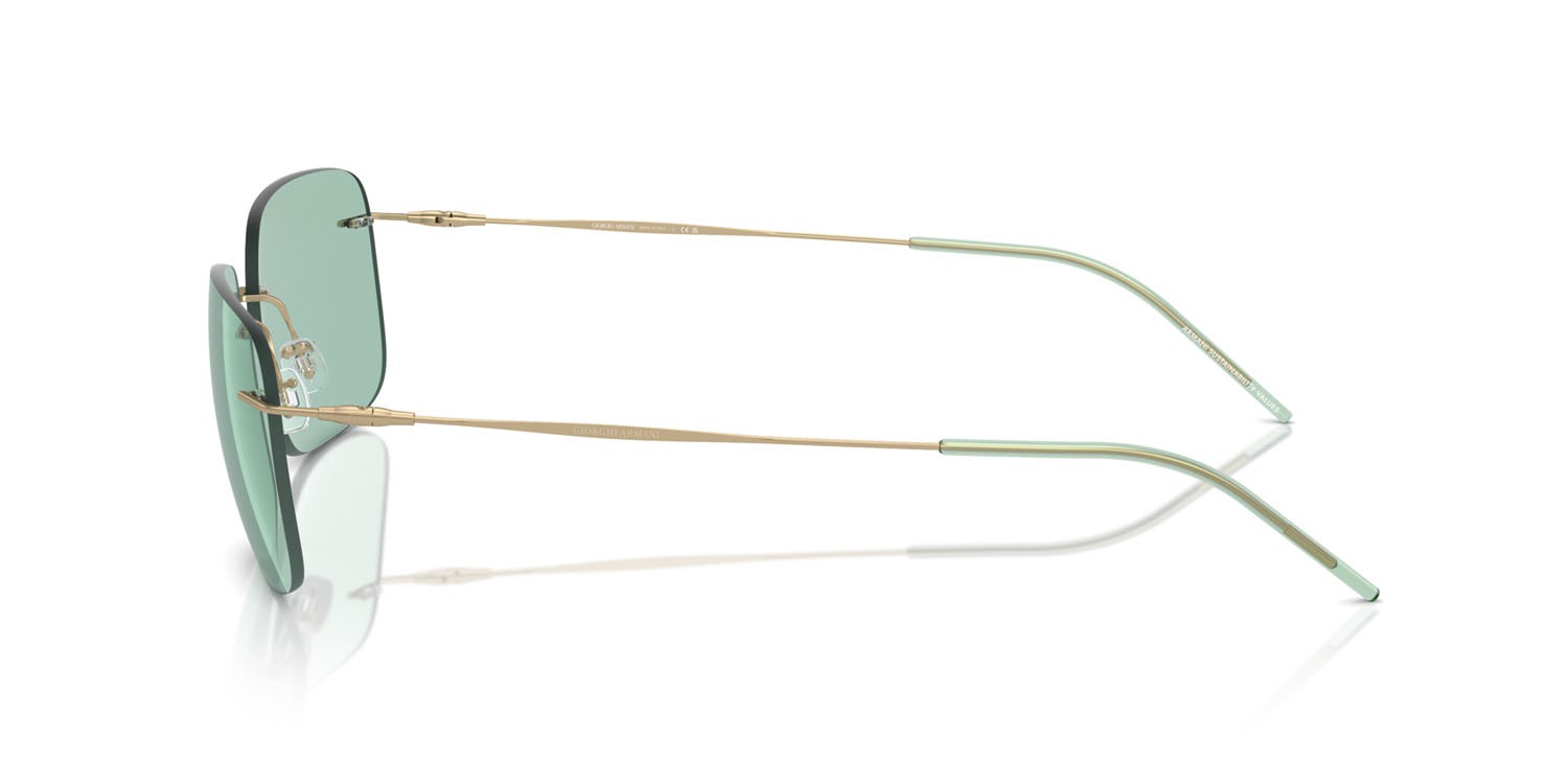 Occhiali da sole Giorgio Armani AR 1512M (30022A) colore oro pallido opaco forma quadrato lenti verde