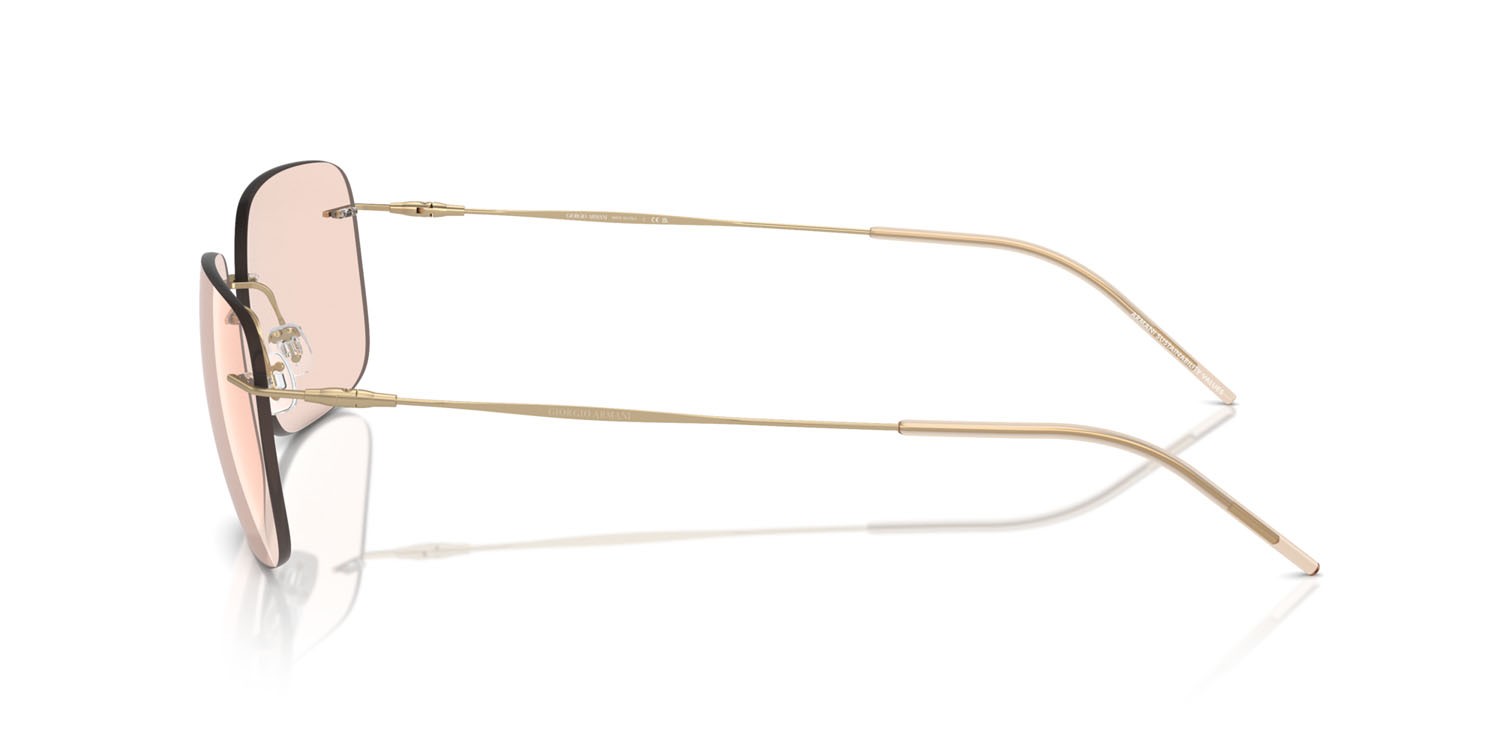 Occhiali da sole Giorgio Armani AR 1512M (300273) colore oro pallido opaco forma quadrato lenti marrone chiaro