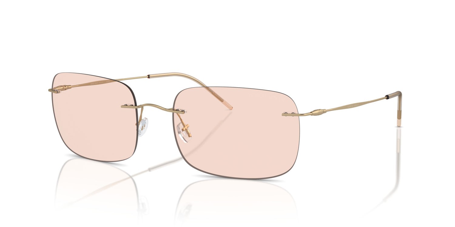 Occhiali da sole Giorgio Armani AR 1512M (300273) colore oro pallido opaco forma quadrato lenti marrone chiaro