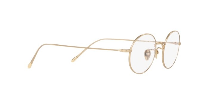 Occhiali da vista Giorgio Armani AR 5097T (3281) colore brushed soft gold forma rotondo lenti demo lens