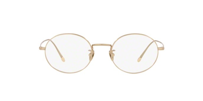 Occhiali da vista Giorgio Armani AR 5097T (3281) colore brushed soft gold forma rotondo lenti demo lens