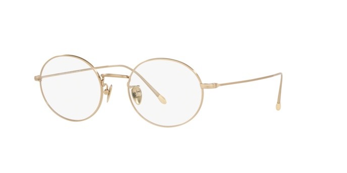 Occhiali da vista Giorgio Armani AR 5097T (3281) colore brushed soft gold forma rotondo lenti demo lens