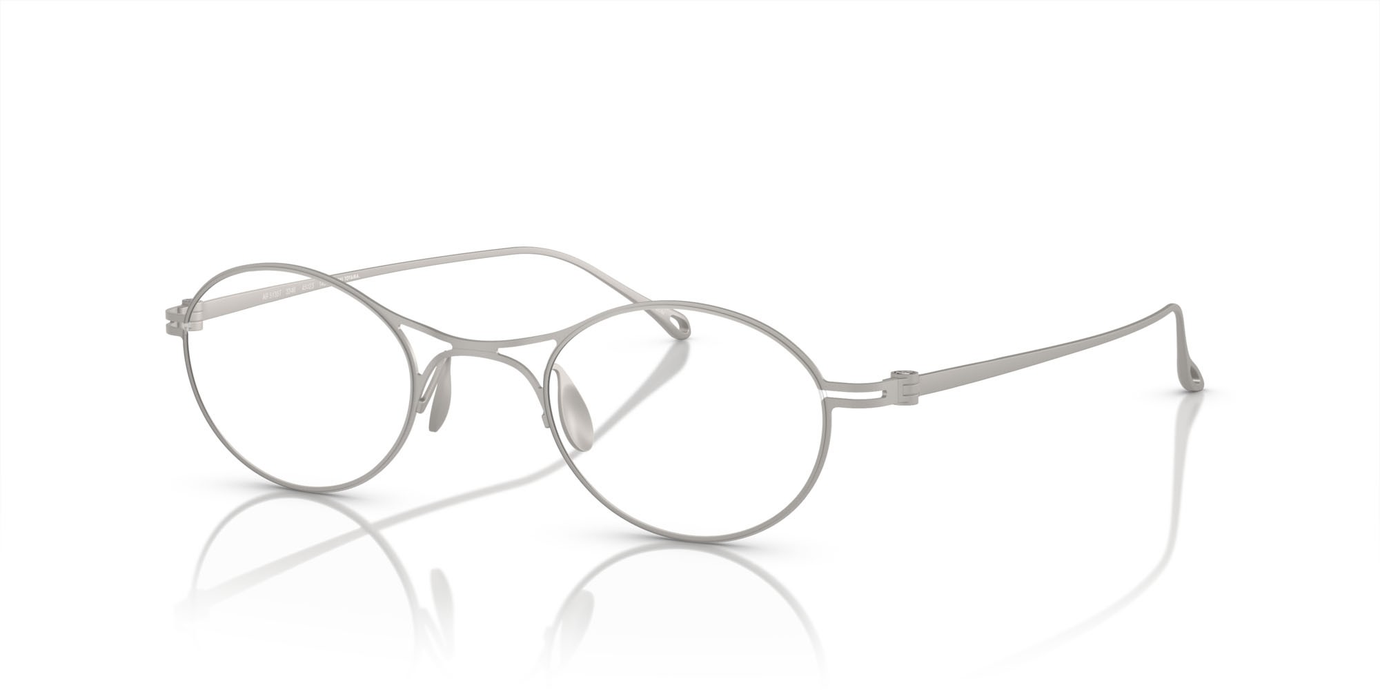 Eyeglasses Giorgio Armani AR 5135T (3346) color argento opaco shape oval lenses lente demo