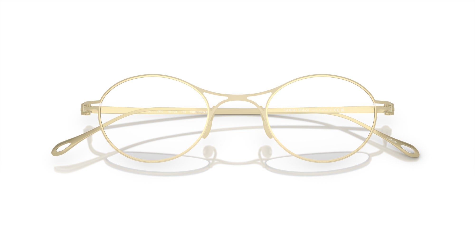 Eyeglasses Giorgio Armani AR 5135T (3355) color oro pallido opaco shape oval lenses lente demo