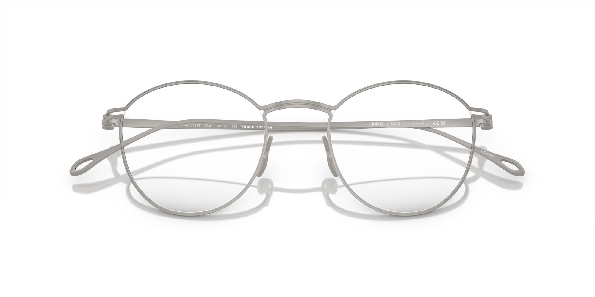Eyeglasses Giorgio Armani AR 5136T (3346) color argento opaco shape pantos lenses lente demo