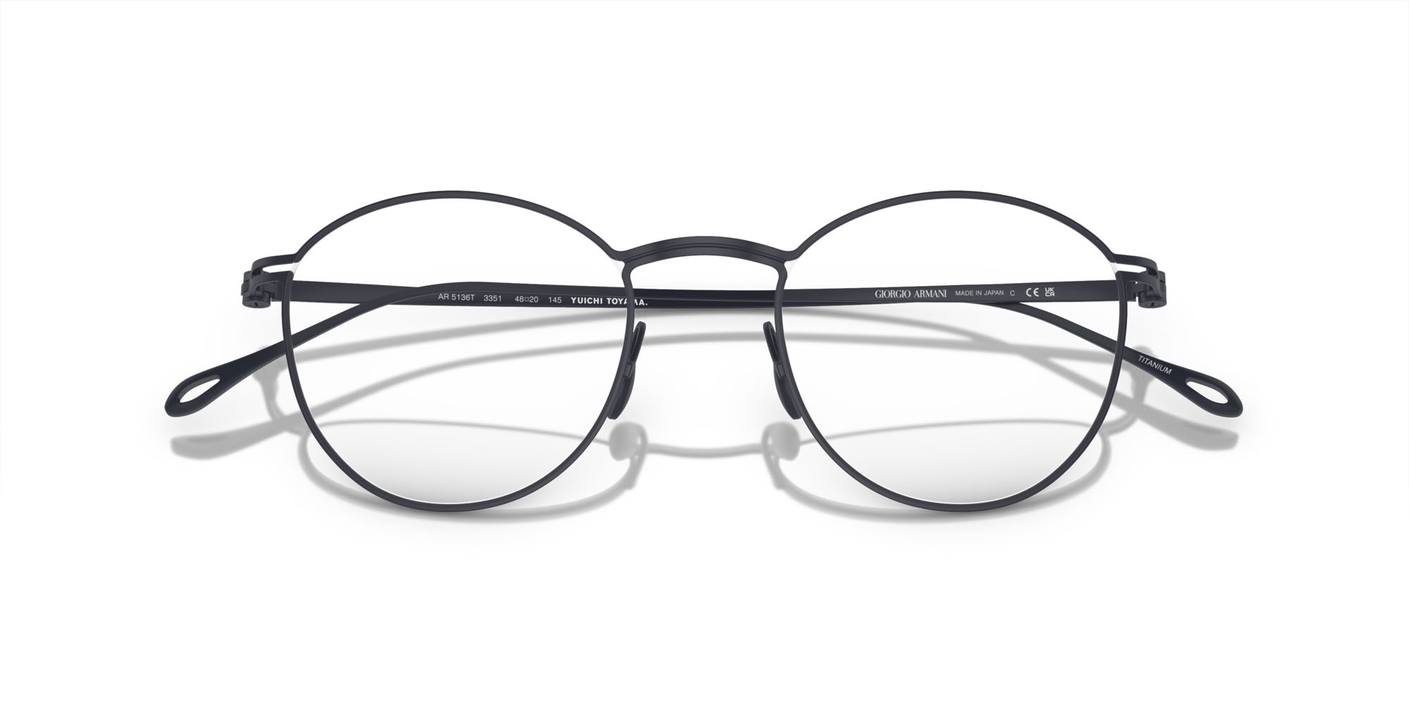 Eyeglasses Giorgio Armani AR 5136T (3351) color blu opaco shape pantos lenses lente demo