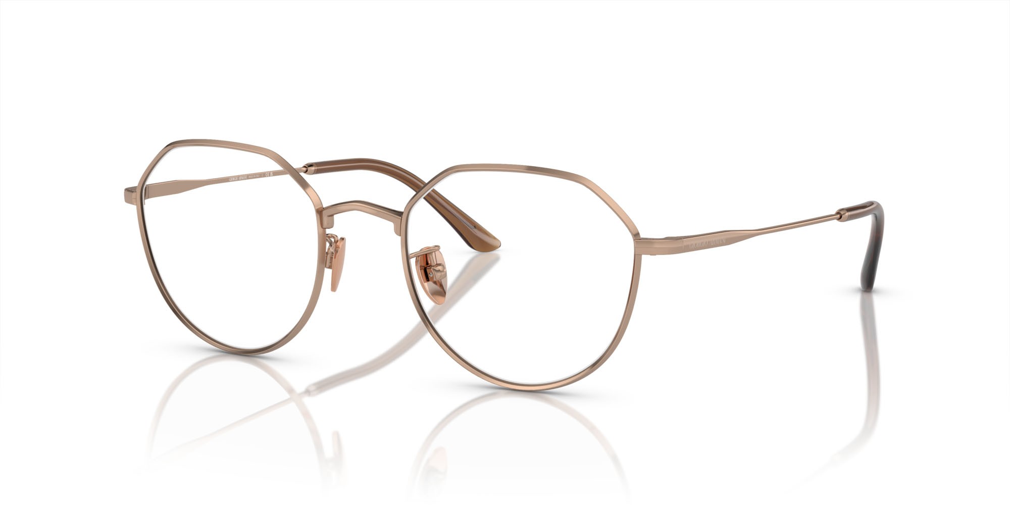Brillen Giorgio Armani AR 5142 (3011) farbe oro rosé form rund gläser lente demo