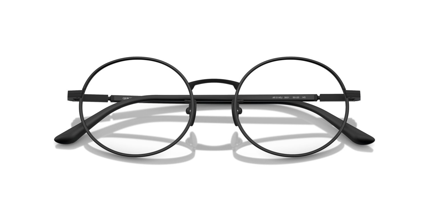 Eyeglasses Giorgio Armani AR 5145J (3001) color nero opaco shape oval lenses lente demo
