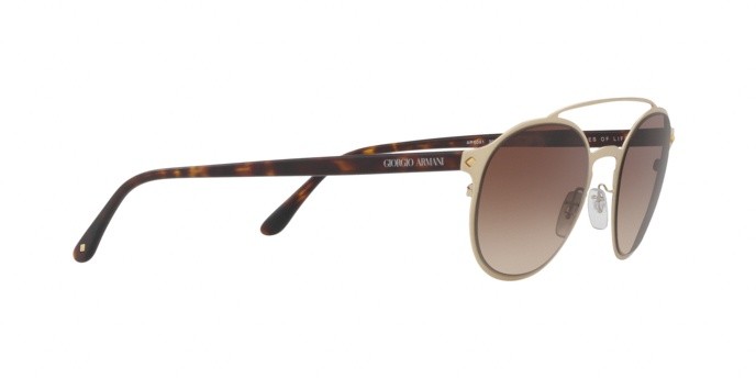 Sonnenbrillen Giorgio Armani AR 6041 (300213) farbe matte pale gold form rund gläser brown gradient