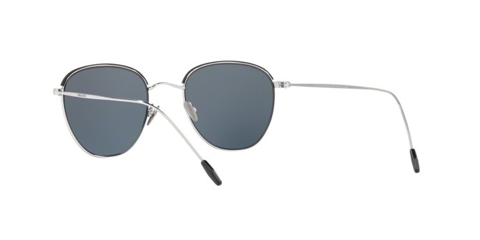 Occhiali da sole Giorgio Armani AR 6048 (301587) colore silver/matte black forma quadrato lenti grey