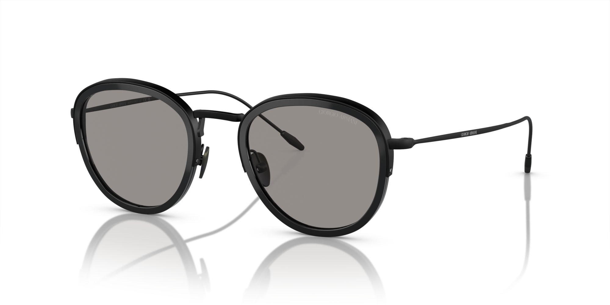 Sonnenbrillen Giorgio Armani AR 6068 (3001M3) farbe nero opaco form rund gläser fotocromatica grigio