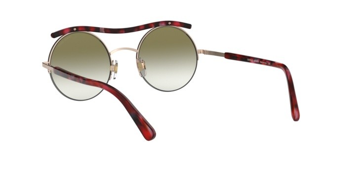 Sunglasses Giorgio Armani AR 6082 (30118E) color rose gold shape round lenses green gradient
