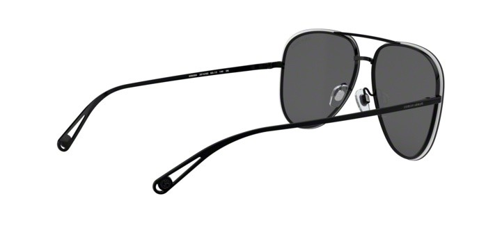 Occhiali da sole Giorgio Armani AR 6084 (30146G) colore black forma aviator lenti grey mirror black