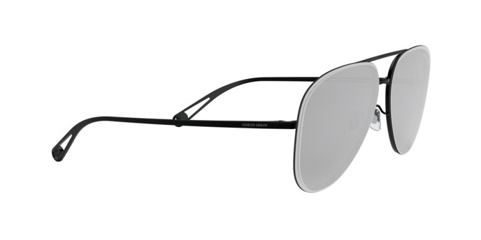 Occhiali da sole Giorgio Armani AR 6084 (30146G) colore black forma aviator lenti grey mirror black