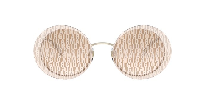 Sunglasses Giorgio Armani AR 6087 (3013/K) color pale gold shape round lenses brown tamp ga silver gold