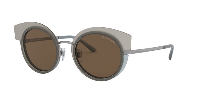 Sonnenbrillen Giorgio Armani AR 6091 (301073) farbe gunmetal/top beige azure form rund gläser brown