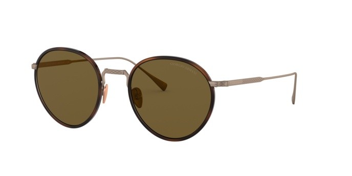 Sonnenbrillen Giorgio Armani AR 6103J (300673) farbe moro havana/bronze form rund gläser brown
